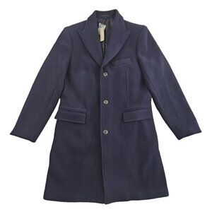 NEW J.Crew Men's $598 Ludlow Topcoat Heavyweight Wool Navy Size 40L NWT BS472